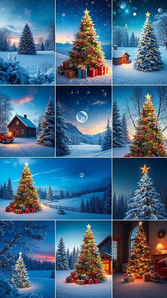 A selection of beautiful 4K Christmas wallpapers showcasing festive themes and vibrant colors.